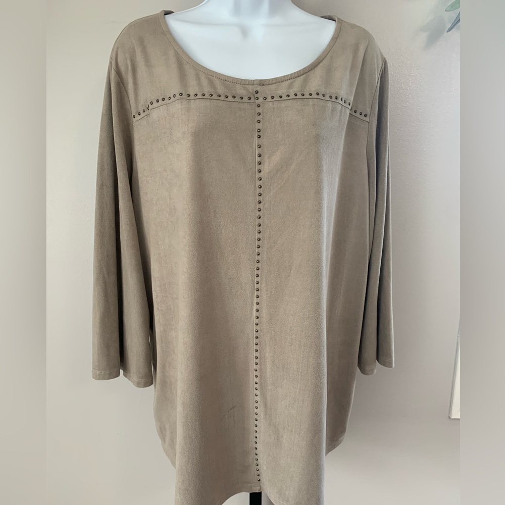 Style & Co Faux Suede Top with Studded Accents